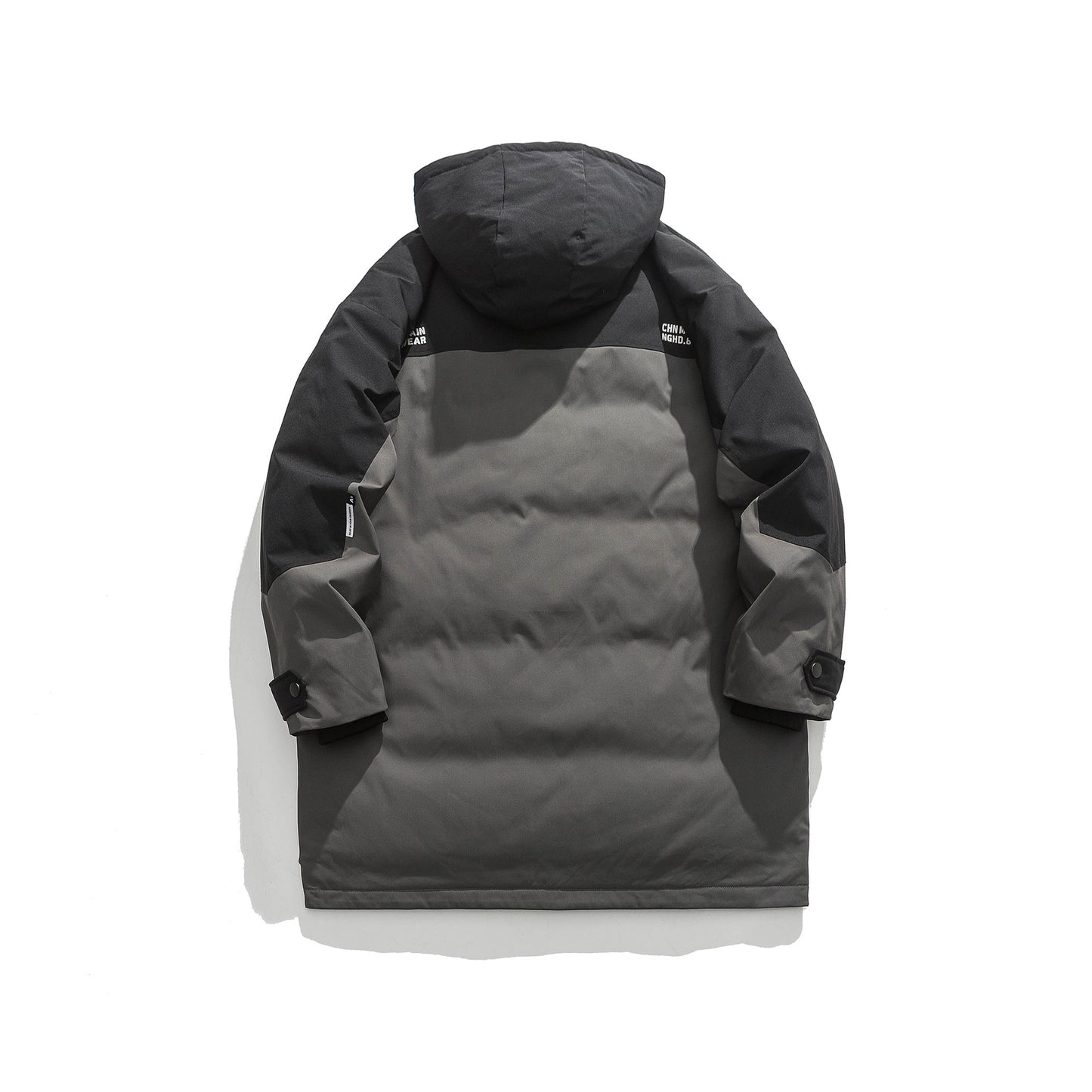 Patchwork Warm Hooded Mid-Length White Duck Down Parka