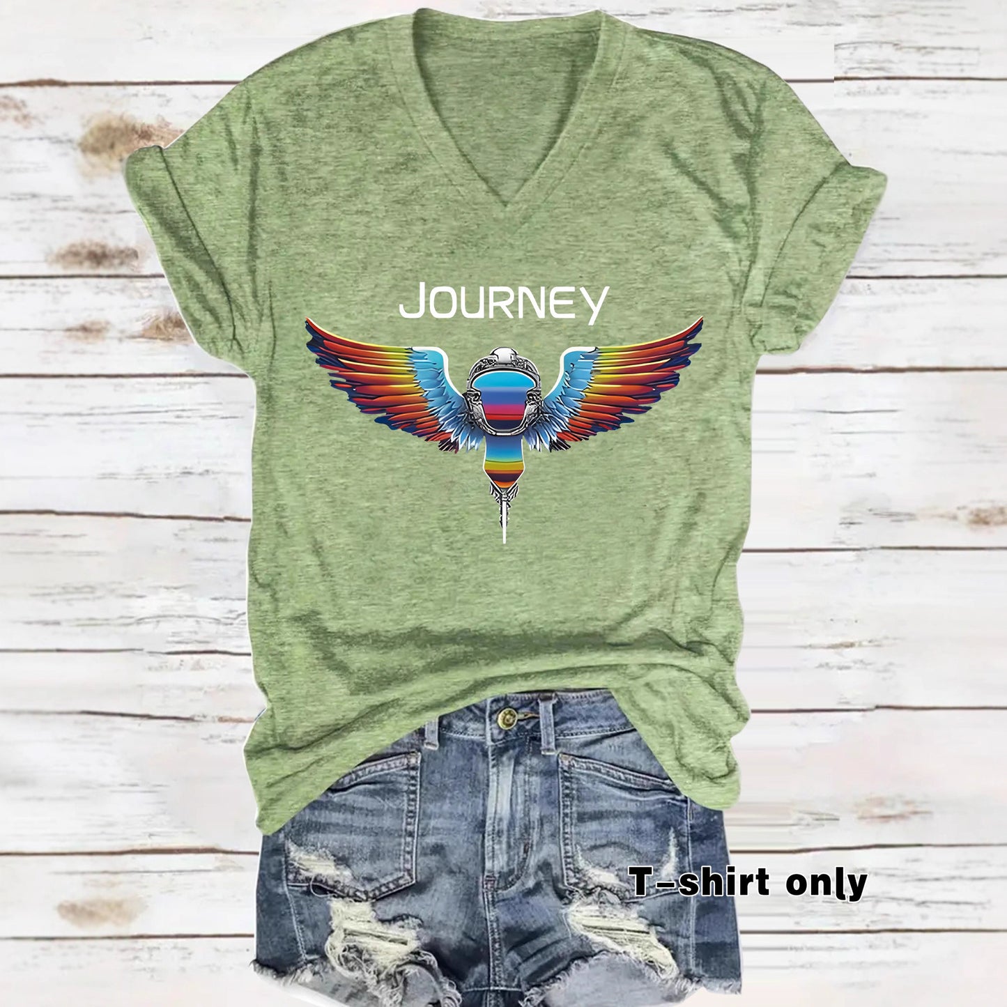 Patriotic JOURNEY print on t-shirt