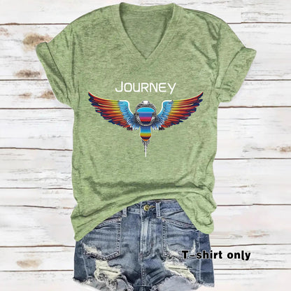 Patriotic JOURNEY print on t-shirt