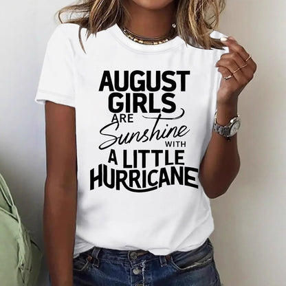 Printed short sleeved letter print