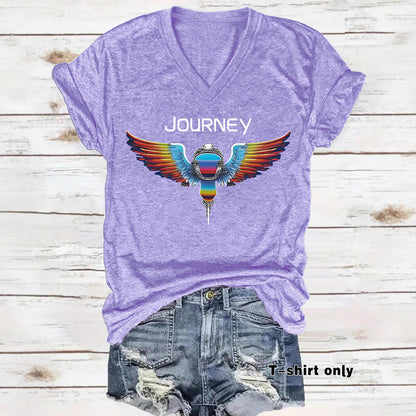 Patriotic JOURNEY print on t-shirt