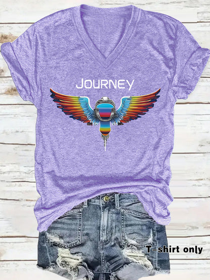 Patriotic JOURNEY print on t-shirt