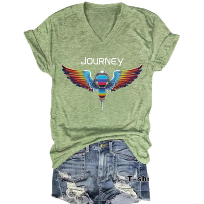 Patriotic JOURNEY print on t-shirt