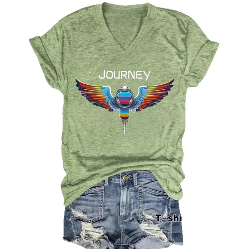 Patriotic JOURNEY print on t-shirt