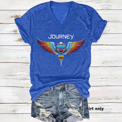 Patriotic JOURNEY print on t-shirt