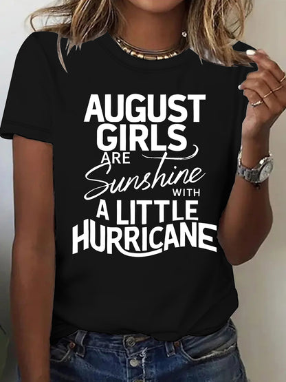 Printed short sleeved letter print