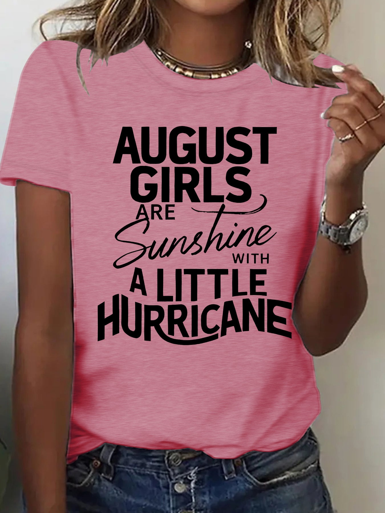 Printed short sleeved letter print