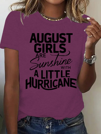 Printed short sleeved letter print