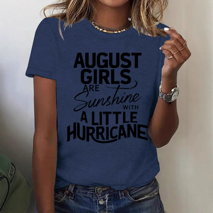 Printed short sleeved letter print