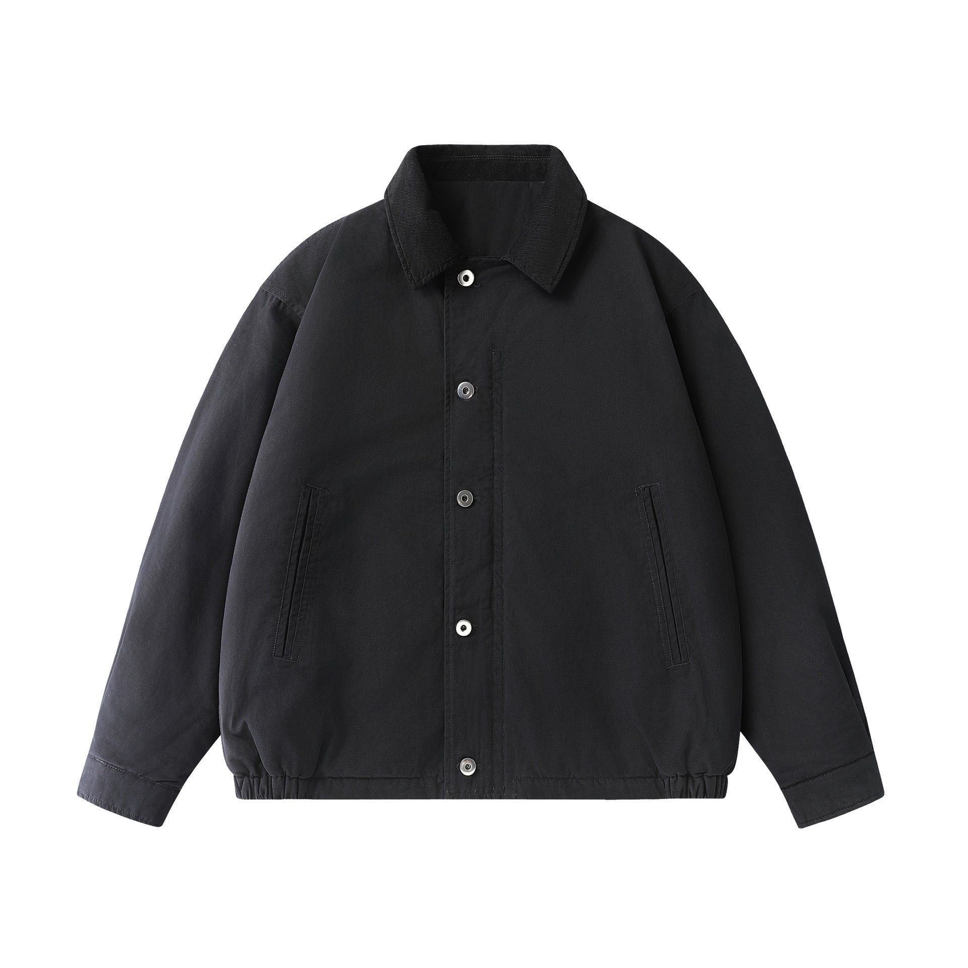 Color-Blocked Lapel Cotton Coat for Men Trendy Vintage Workwear Jacket